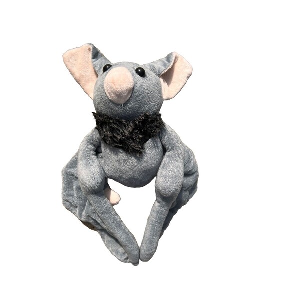Soft Plushie Gray Bat Stuffed Animal Breaded Chest Halloween Toy Trick Or Treat - Picture 5 of 6